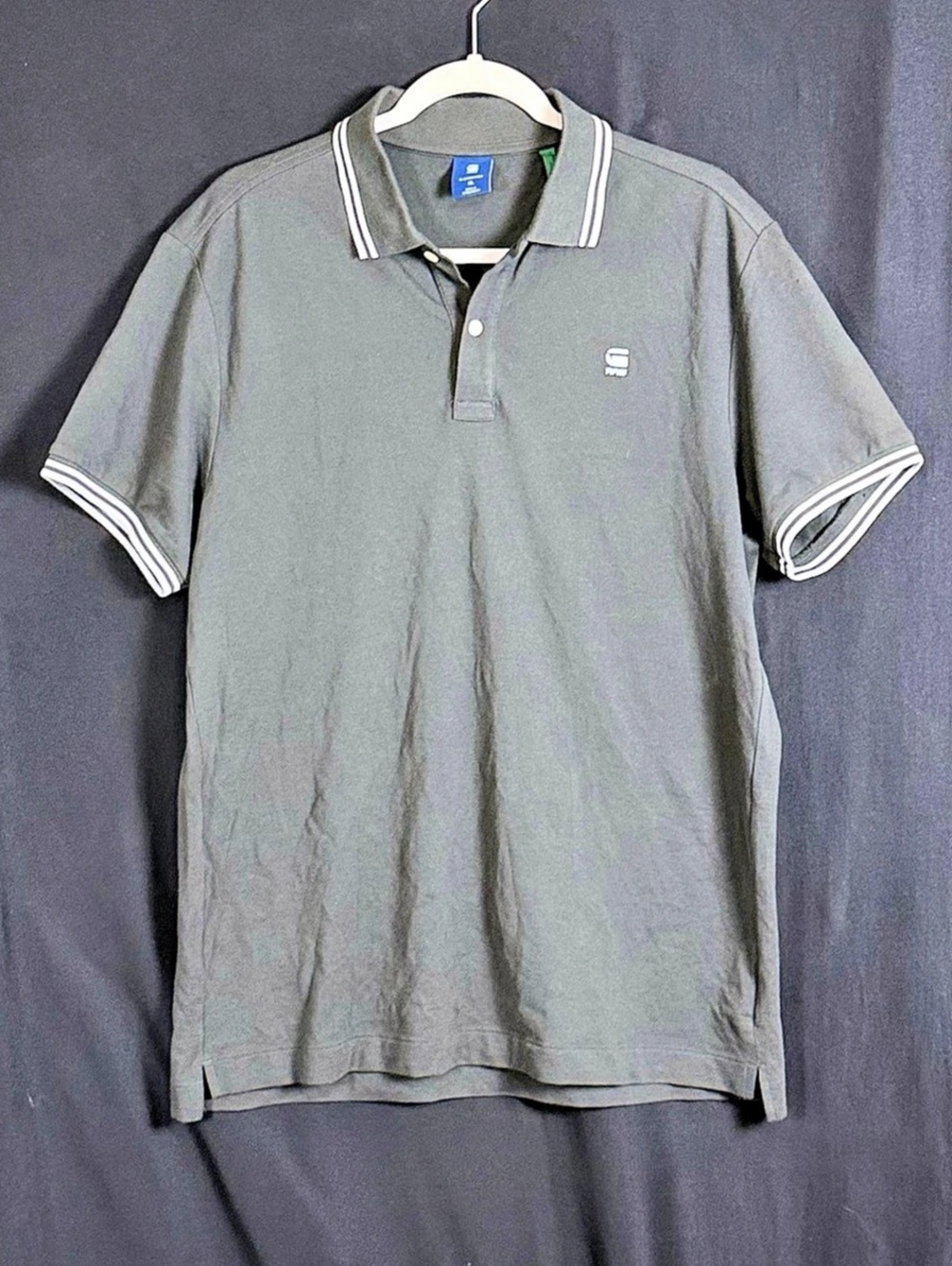 G-Star RAW Men’s Dunda Slim Stripe Polo Striped Polo Dark Gray XL Preppy Street